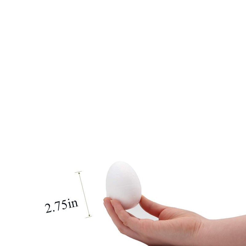Crafare بيض فوم أبيض ناعم 40 حبة بحجم 2.75 بوصة من كرافر - Image 2